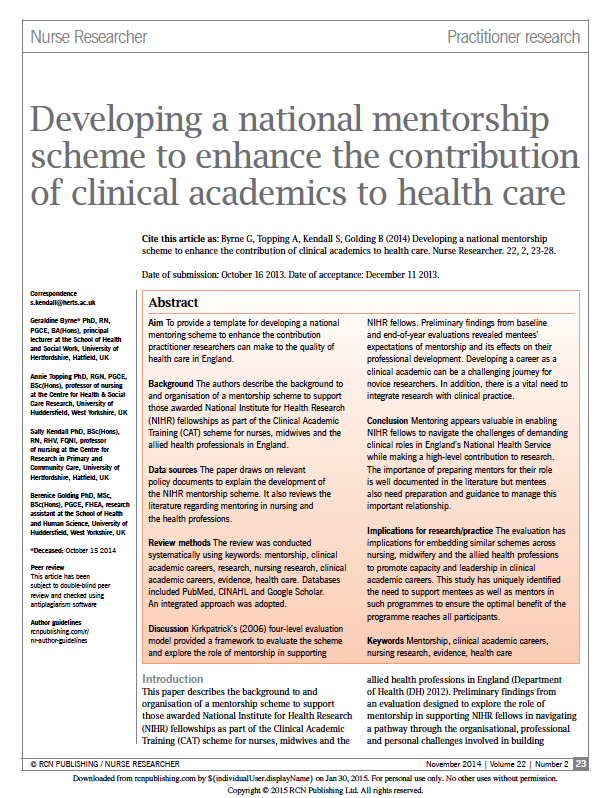 Nurse Research journal paper